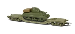 OXFORD RAIL OR76WW006 Warwell No36 With Sherman Tank