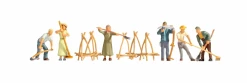 NOCH 15619 HAY HARVESTERS (6) AND ACCESSORIES FIGURE SET OO SCALE