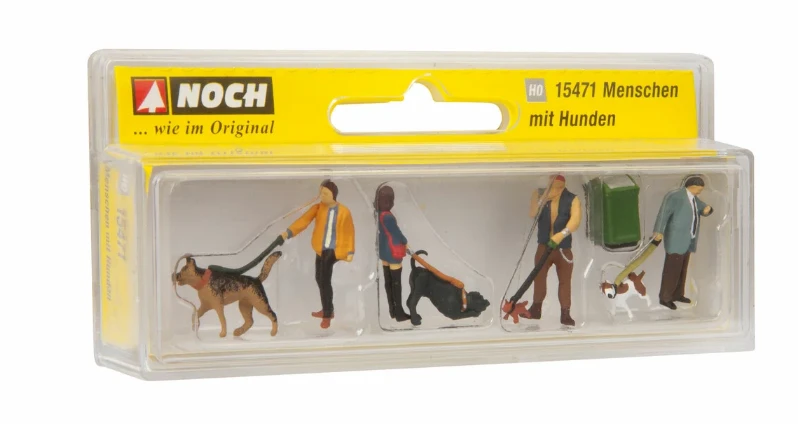 NOCH 15471 Dog Walkers (4) Figure Set HO 1 NOCH 15471 Dog Walkers (4) Figure Set HO
