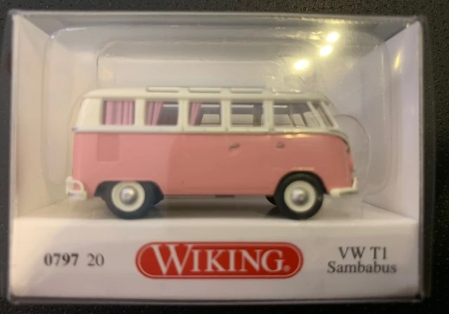 Wiking 079720 VW T1 Samba Bus Pearly White/Light Pink – H0/00 Gauge 2 Wiking 079720 VW T1 Samba Bus Pearly White/Light Pink – H0/00 Gauge - Image 2